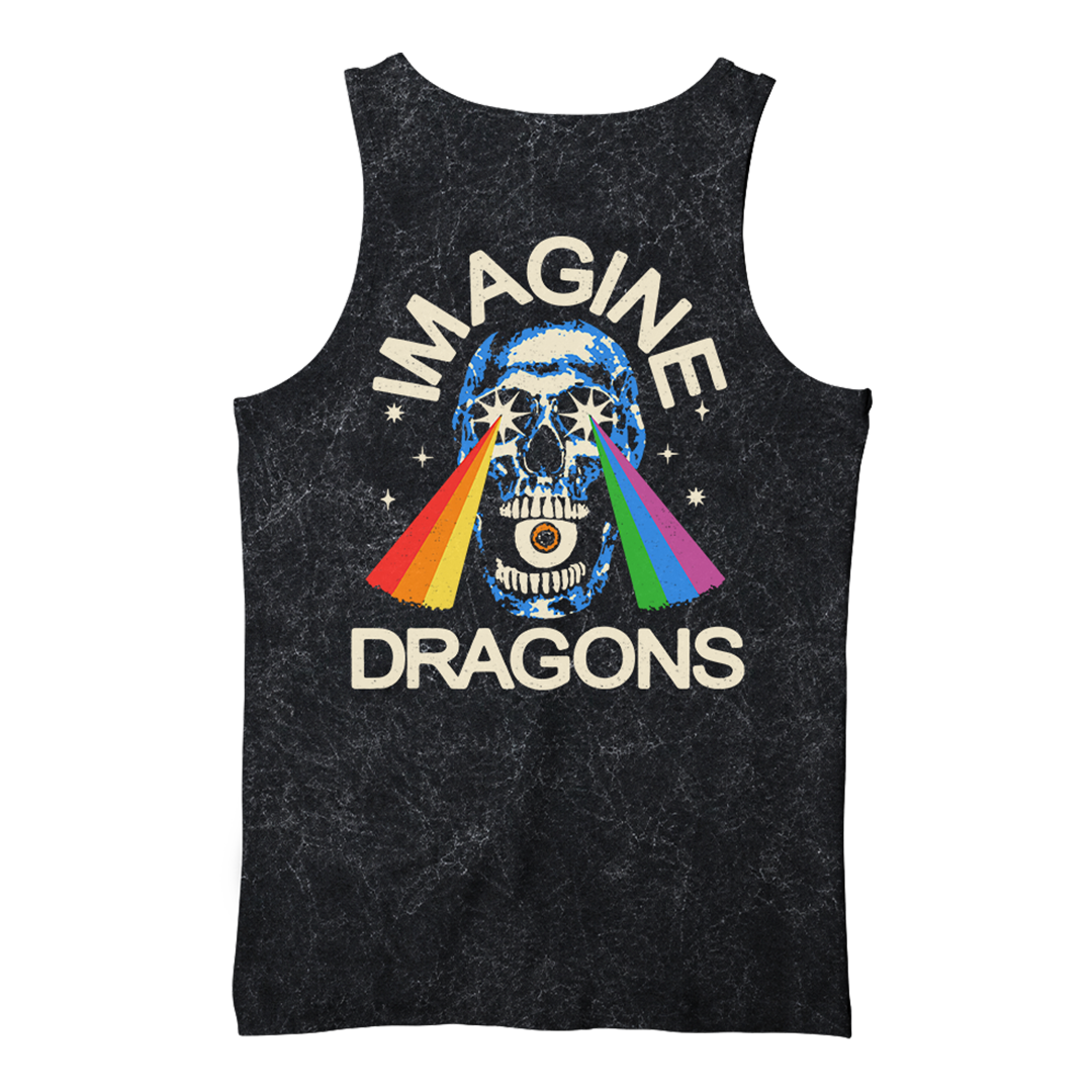 Imagine Dragons - Rainbow Laser Skull Mineral Dye Tank