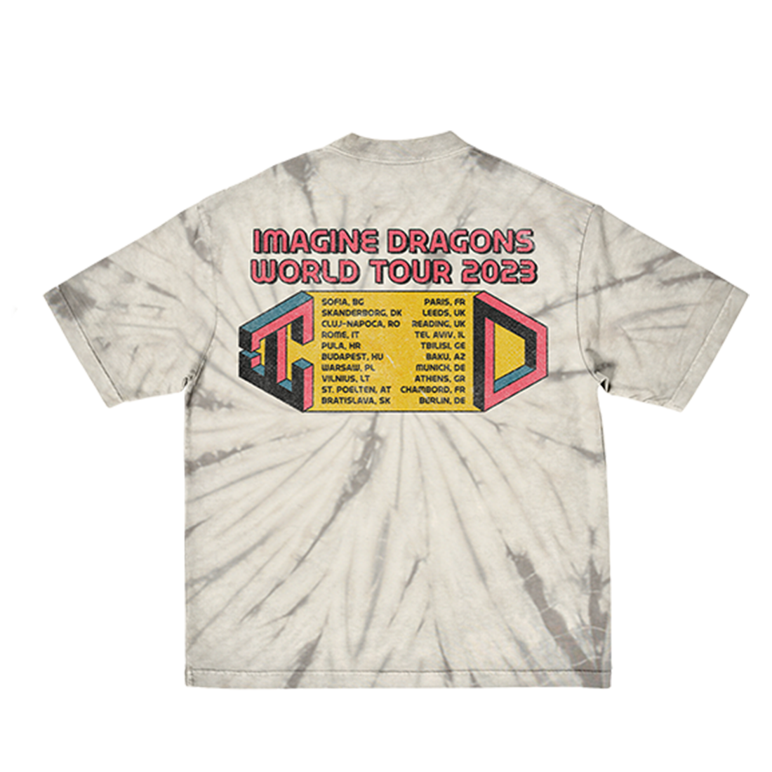 Imagine Dragons - Tie-Dye EU Tour Dateback T-Shirt